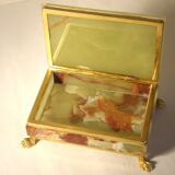 Onyx and gold metal box