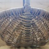 Large vintage basket braided wicker