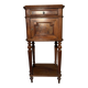 Antique bedside table in solid wood, turned base