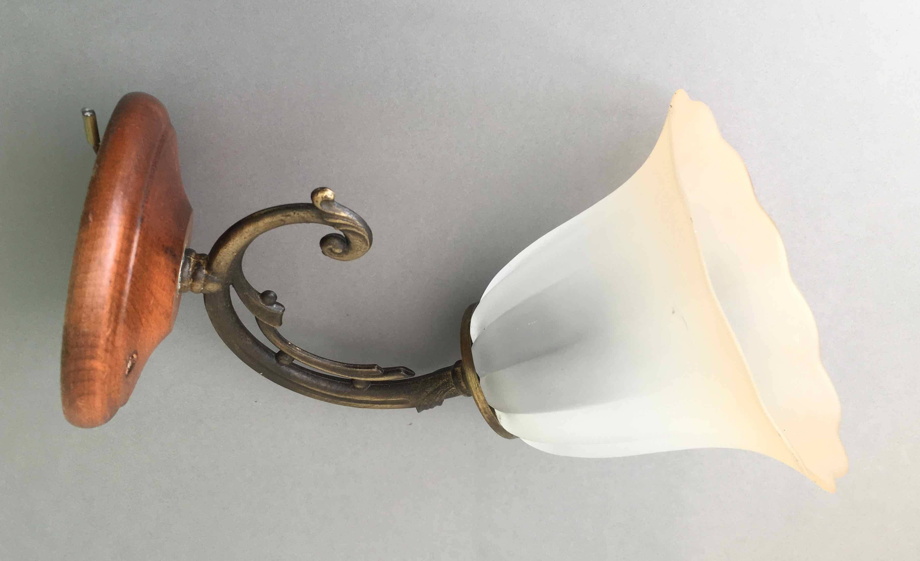 Frosted glass tulip wall light