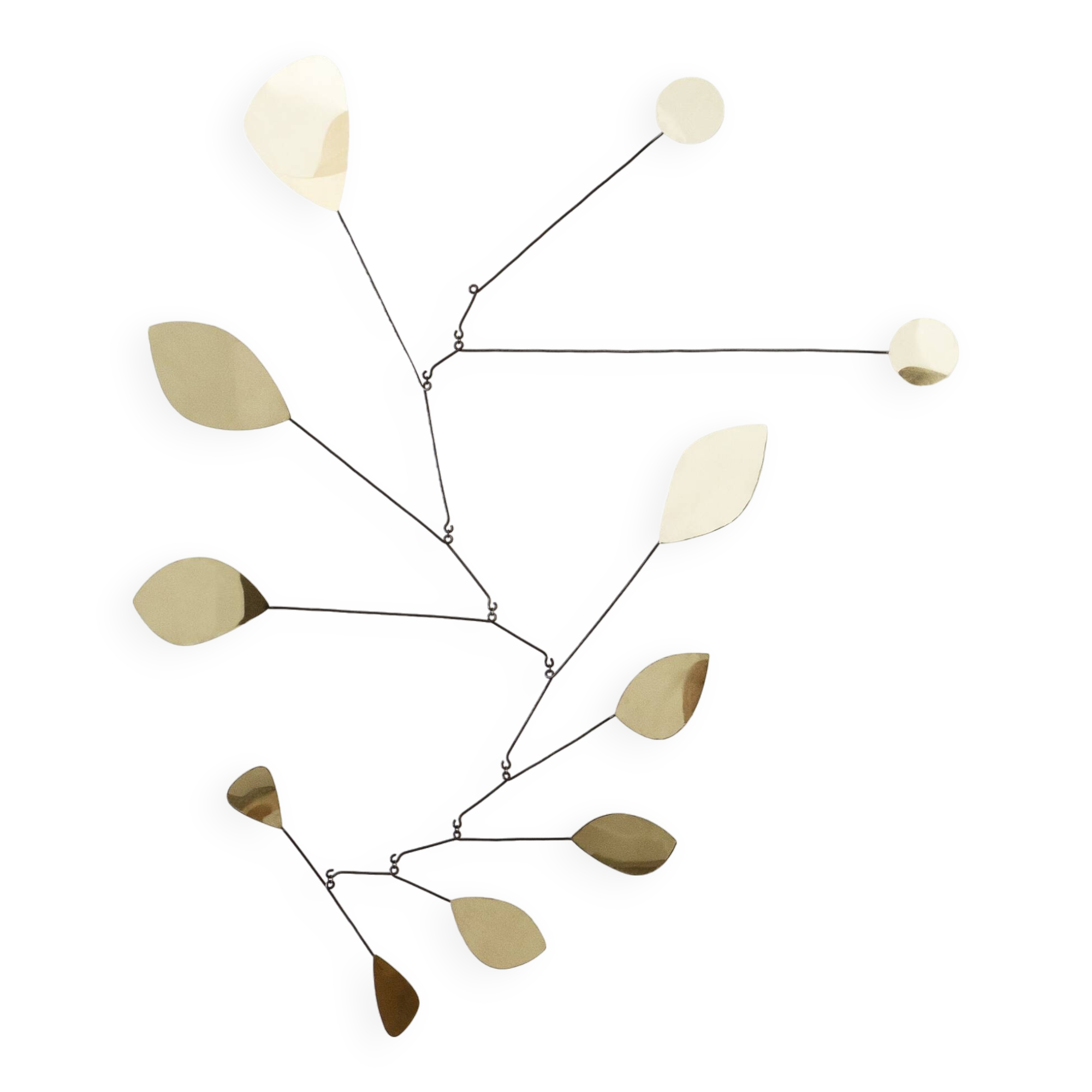 Large brass petal mobile
