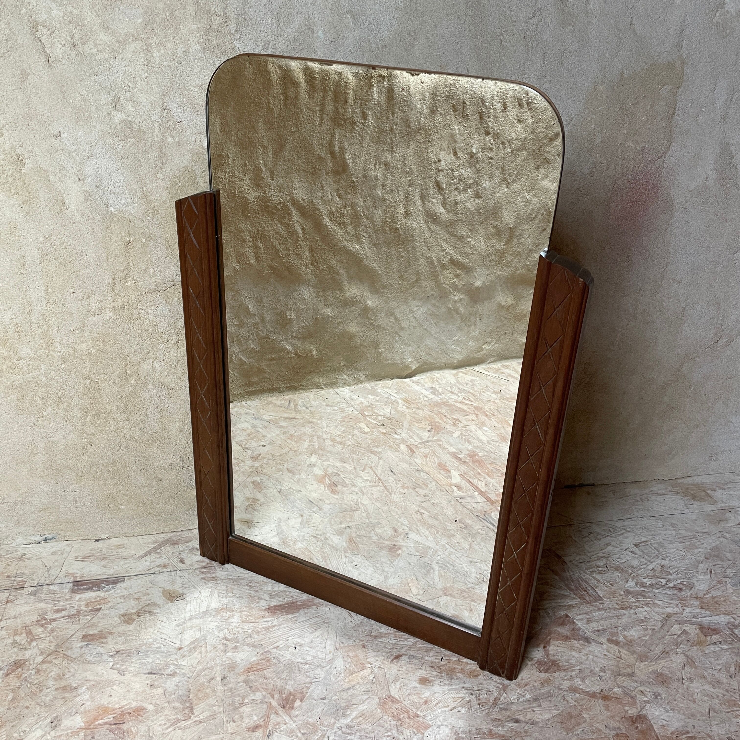 Wooden mirror dressing table - art deco style, 95x66 cm