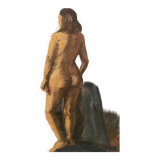 Tableau ancien nu féminin XXe