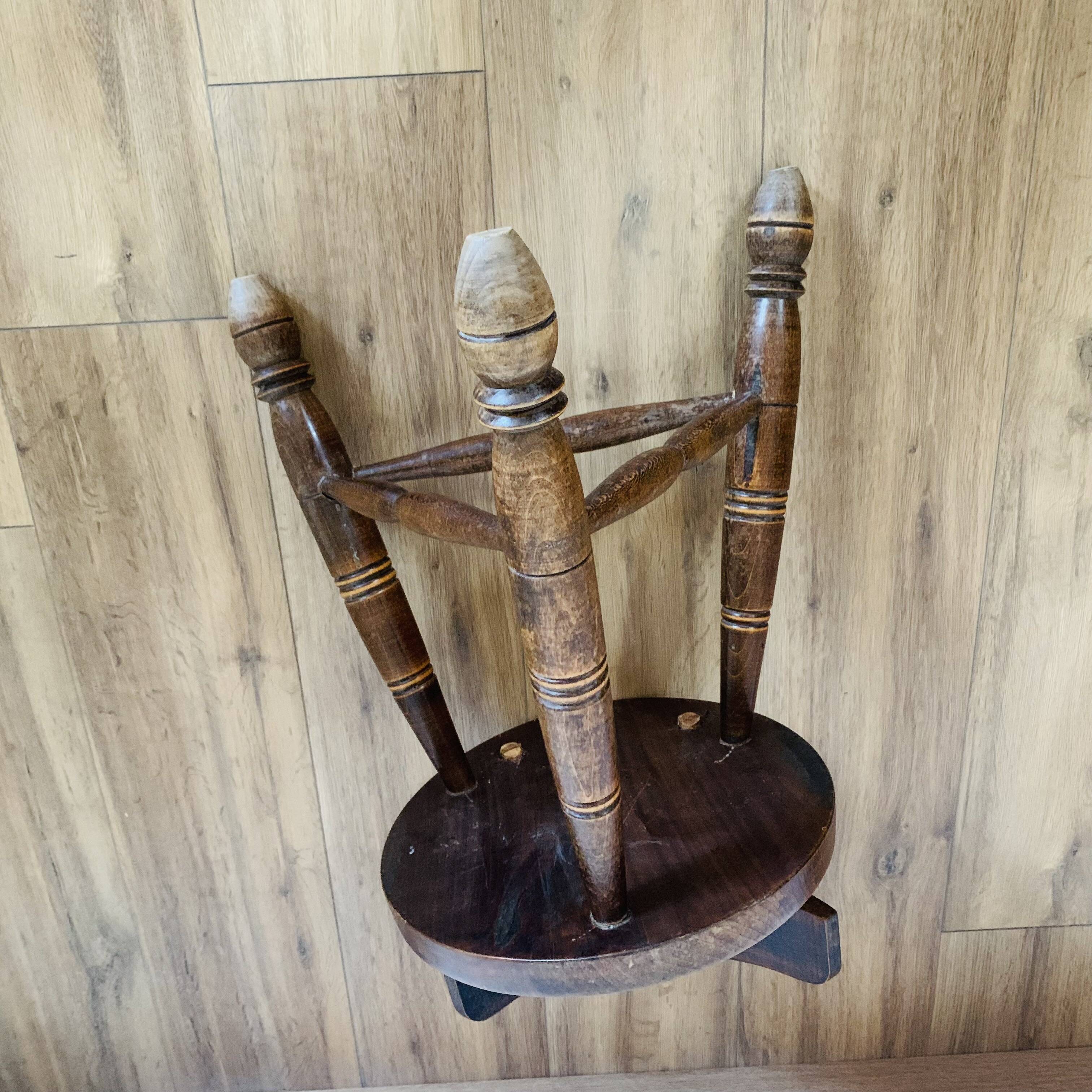 Tripod stool with backrest