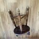 Tripod stool with backrest