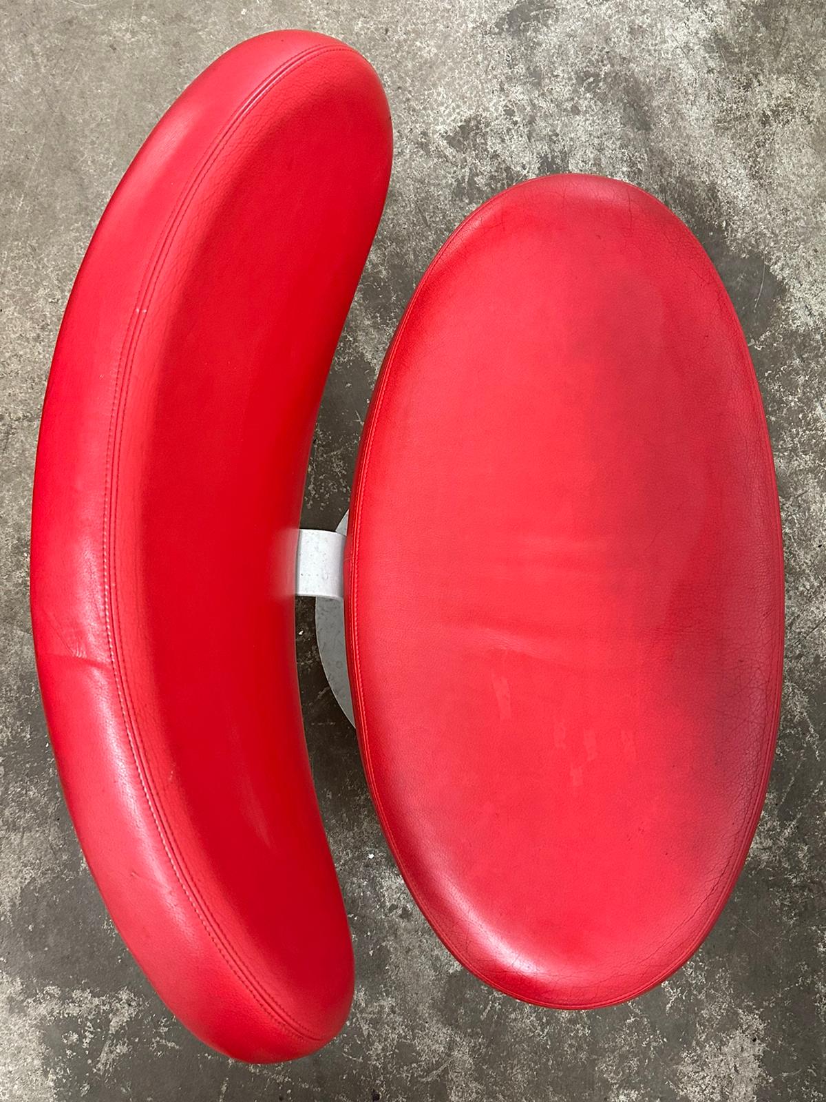 Sunset armchair by Christophe Pillet edited by Capellini in red leather