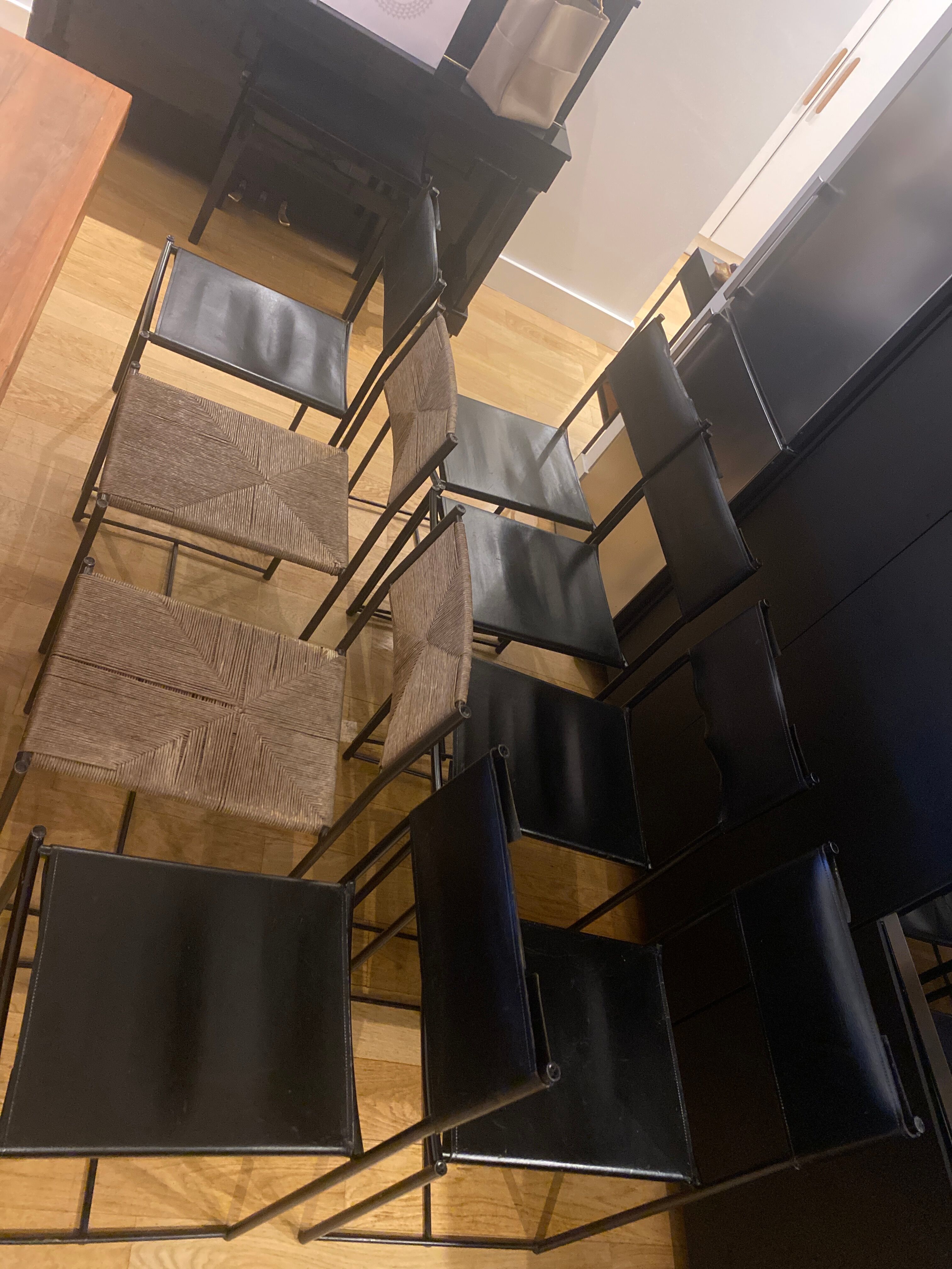 8 spaghetti chairs "101" by Giandomenico Belotti, Alias