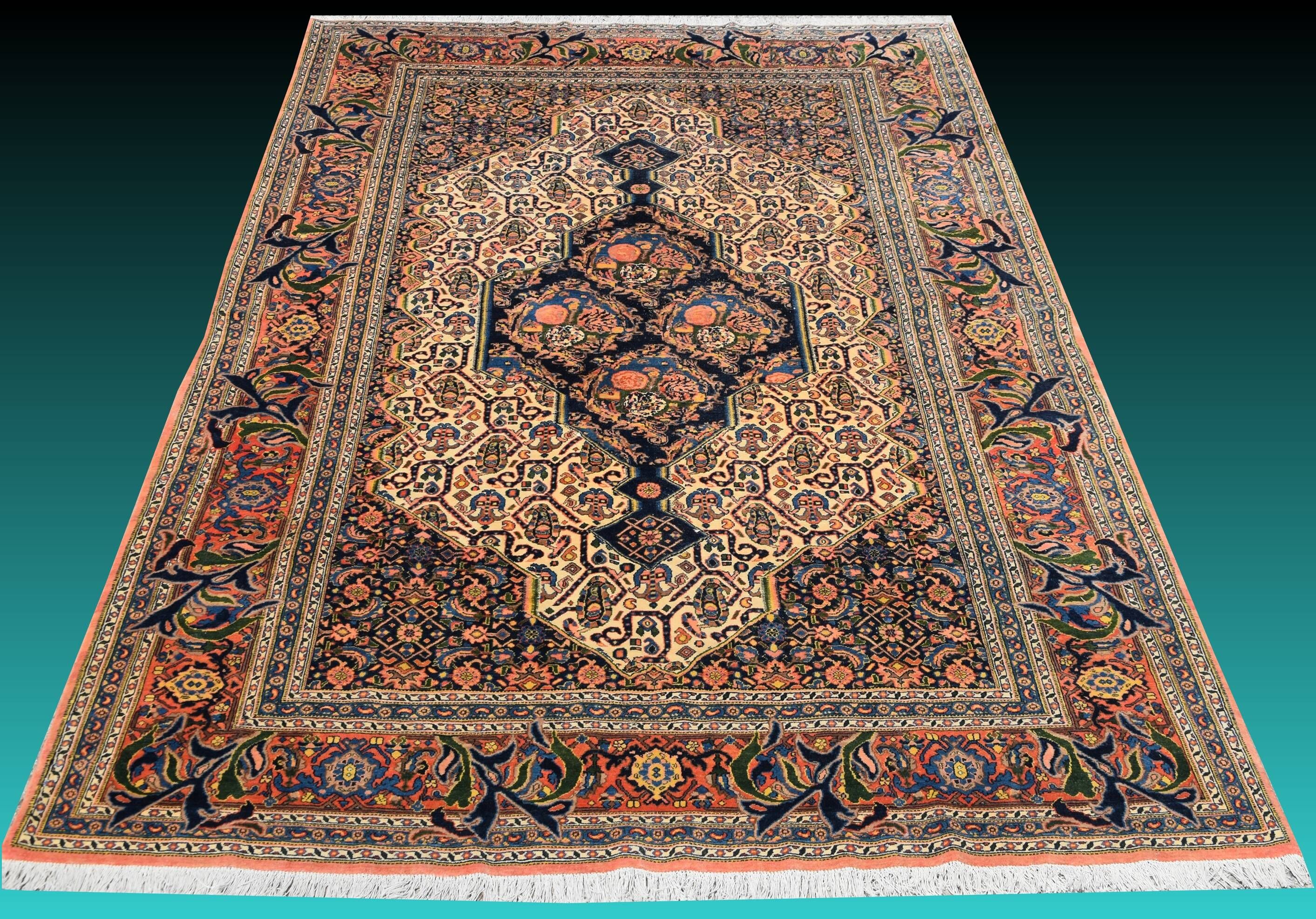 Ancient Oriental Carpet Senneh Iran: 190x290 cm Persian Kurdistan