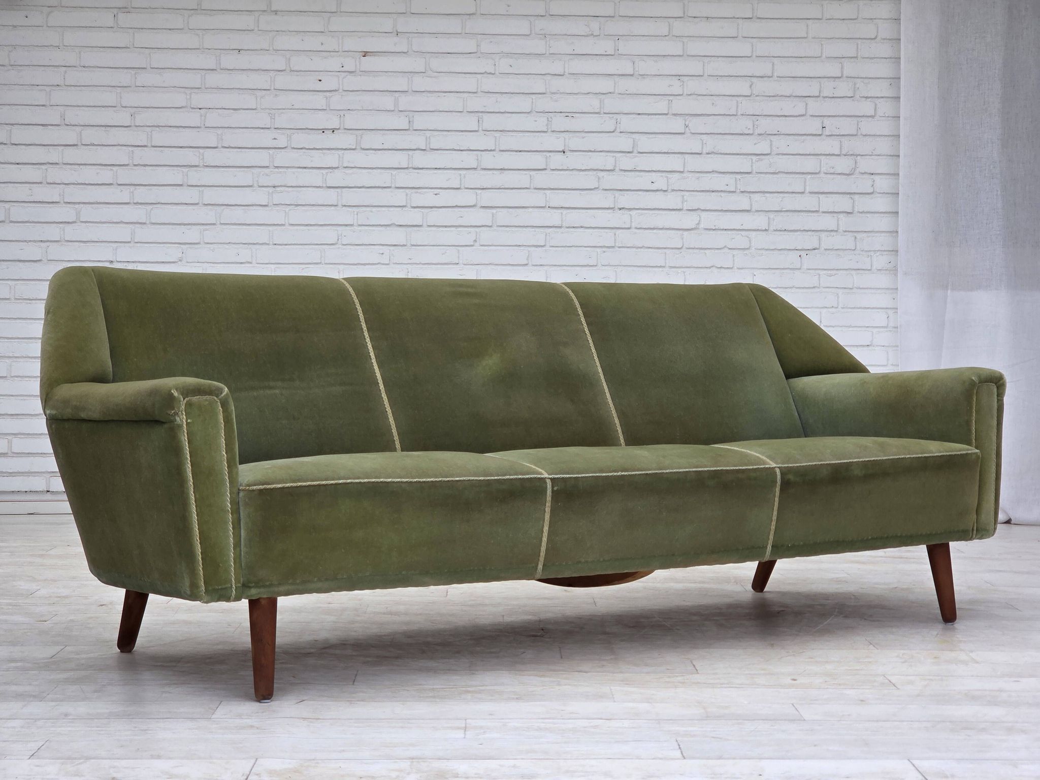1970s, Danish by Kurt Østervig, 3-seater sofa, furniture velour, teak wood.
