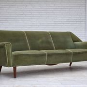 1970s, Danish by Kurt Østervig, 3-seater sofa, furniture velour, teak wood.
