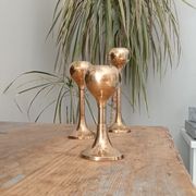 Set of 3 vintage scandinavian candle holders 50s/60s