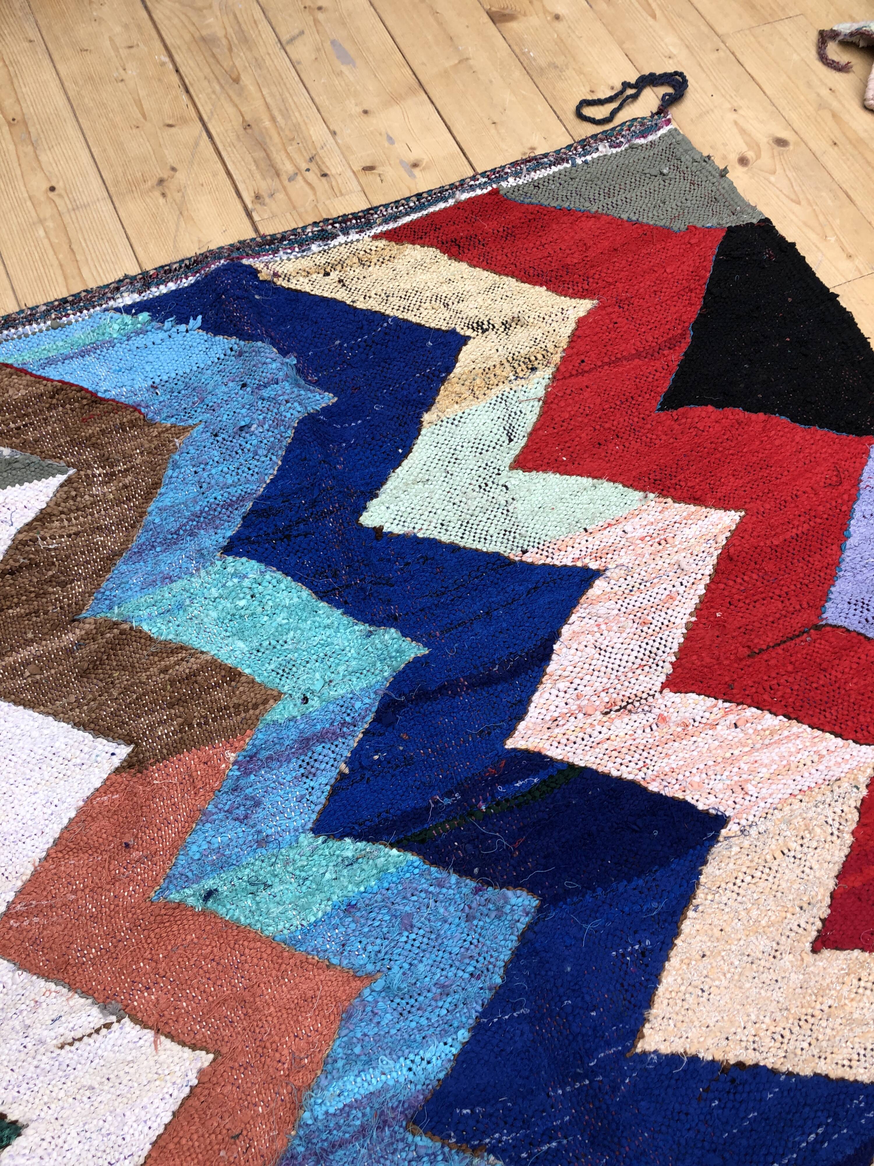 Moroccan Berber carpet Kilim Boucherouite 2.05x1.24m