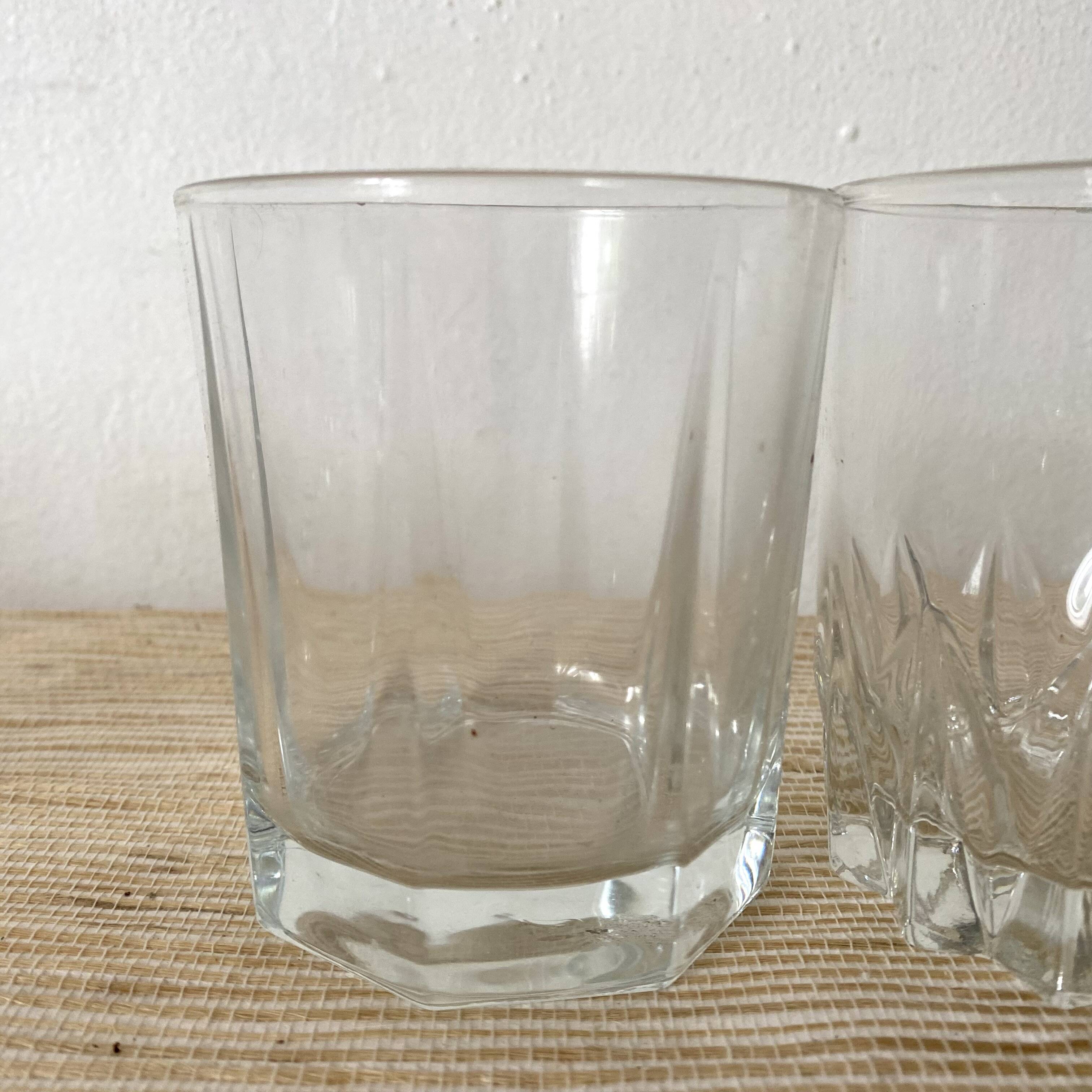 Whiskey glasses, mismatched water glasses