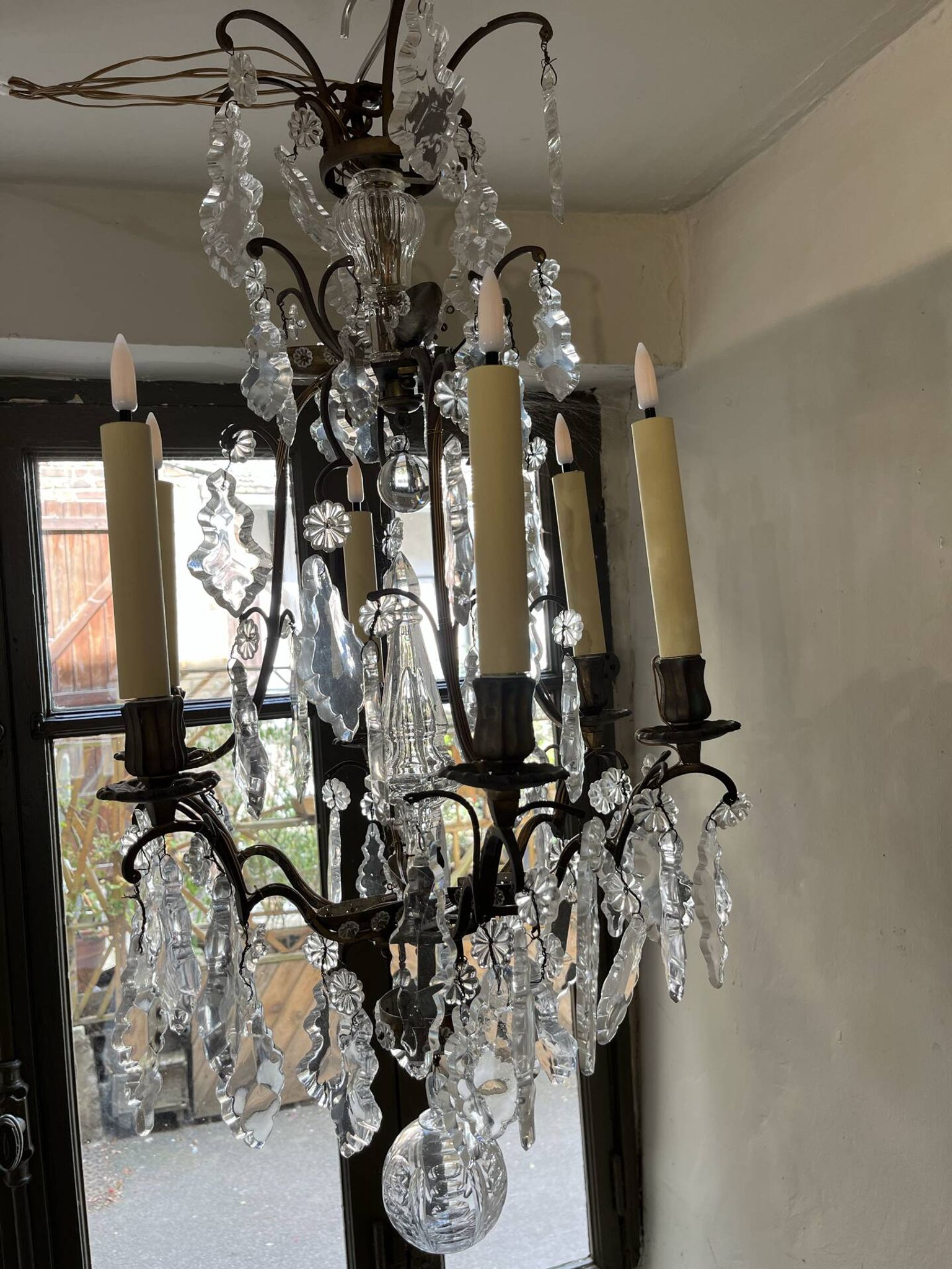 Crystal pendant chandelier 19th century