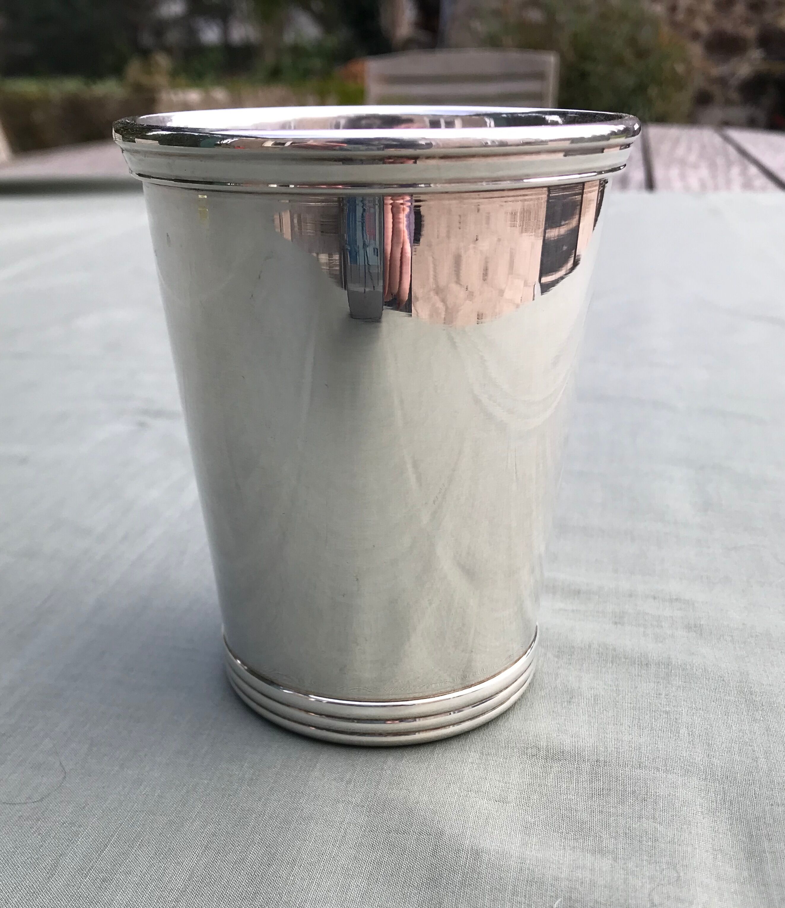 High silver metal timpani