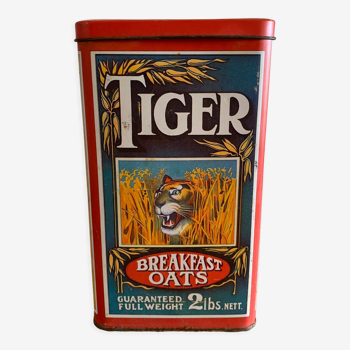 Box vintage metal tiger breakfast oats