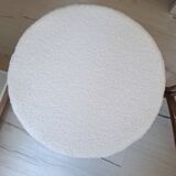 Rattan and terry fabric pouf