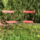 set of 4 folding iron and wood garden chairs early twentieth century
