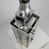 Table lamp from Glashutte Limburg thick glass floral theme