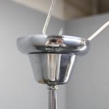 Restored Bauhaus or Art Deco chrome and glass chandelier, Czechoslovakia