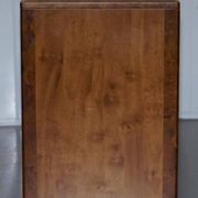 Walnut Burr buffet with drawers and wheels, part of a set.