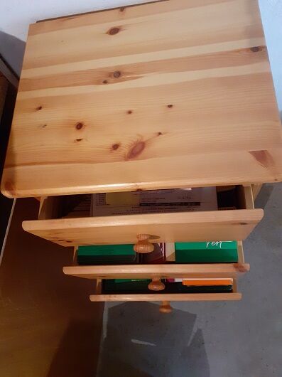 Chest of drawers pine column 5 drawers