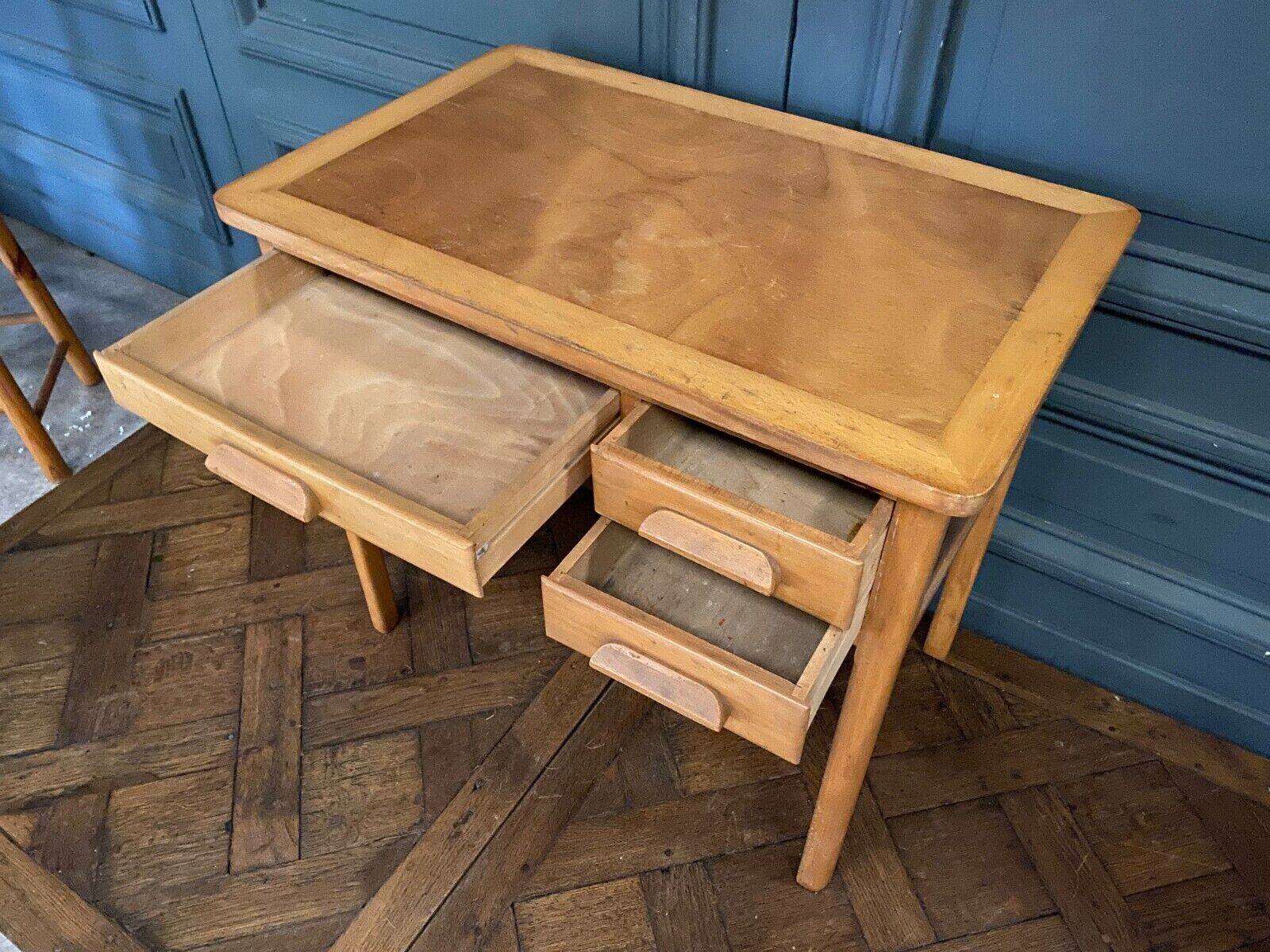 Small children's desk Forbo French design three drawers 1960