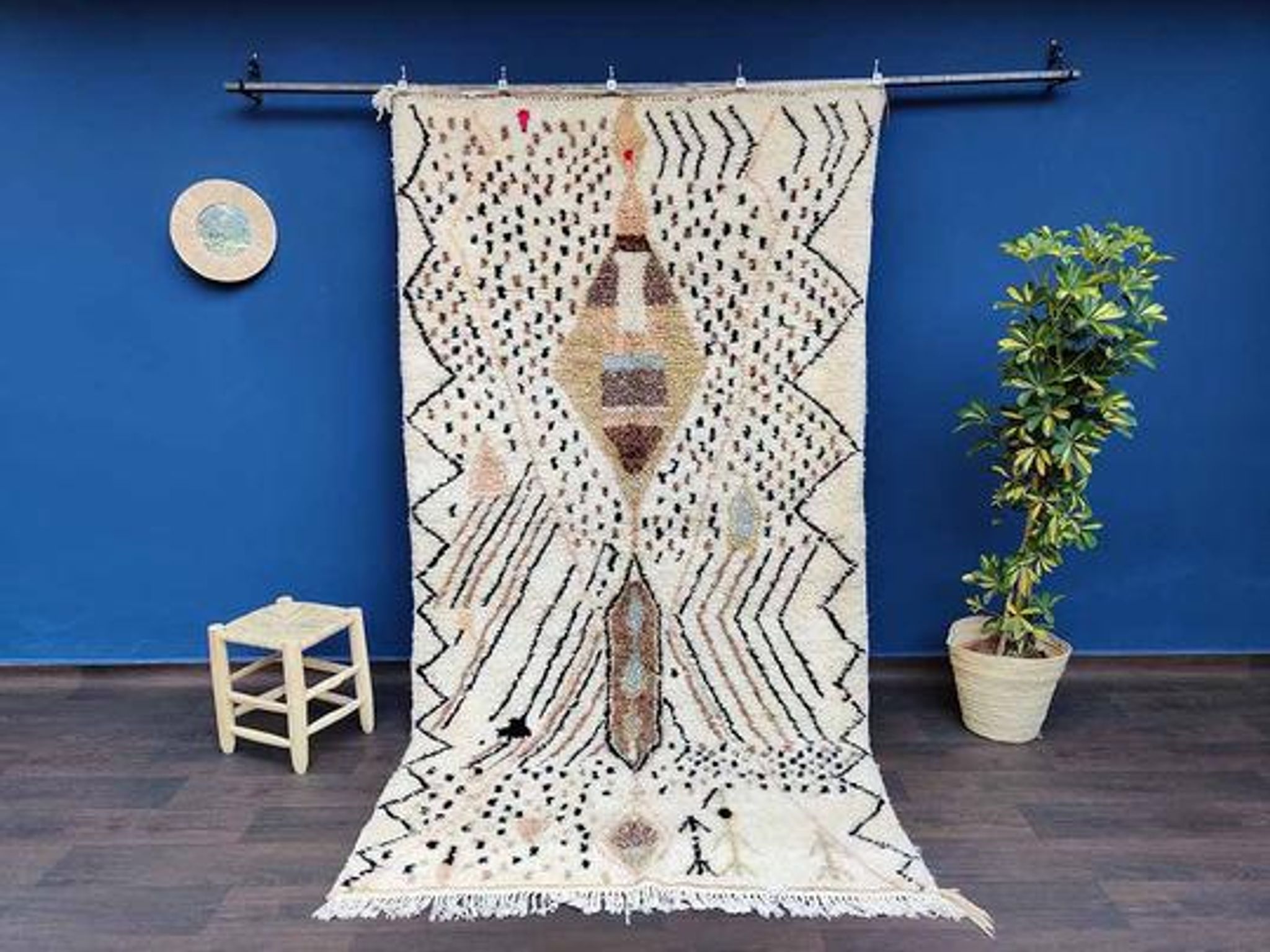 Tapis azilal berbère marron 140x265 cm