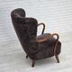 1960s, Danish armchair, reupholstered, genuine sheepskin.