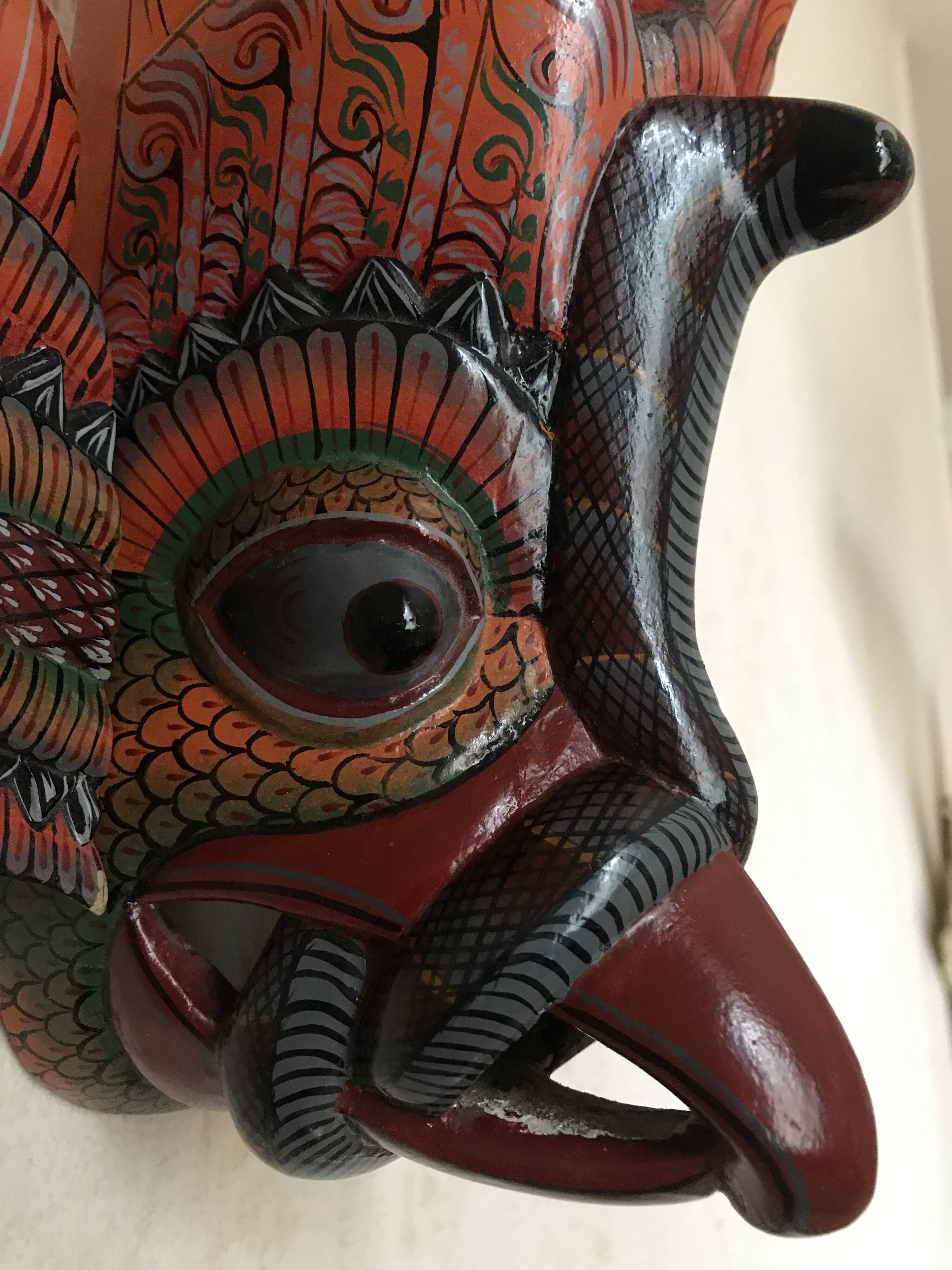 Wooden triptych mask