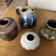 Set of 4 vintage French and German vases - Strehla, Vallauris, Steuler