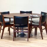 Mid-Century Arkana Round Dining Table in Brazilian Rosewood