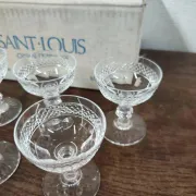 6 crystal digestif glasses from Saint Louis Trianon.