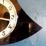 Vintage clock asymmetrical silent wall pendulum "Black Bayard"