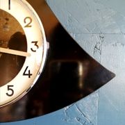 Vintage clock asymmetrical silent wall pendulum "Black Bayard"