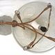 René Lalique, pendant light, opalescent chandelier, "Dahlias", signed, excellent condition.