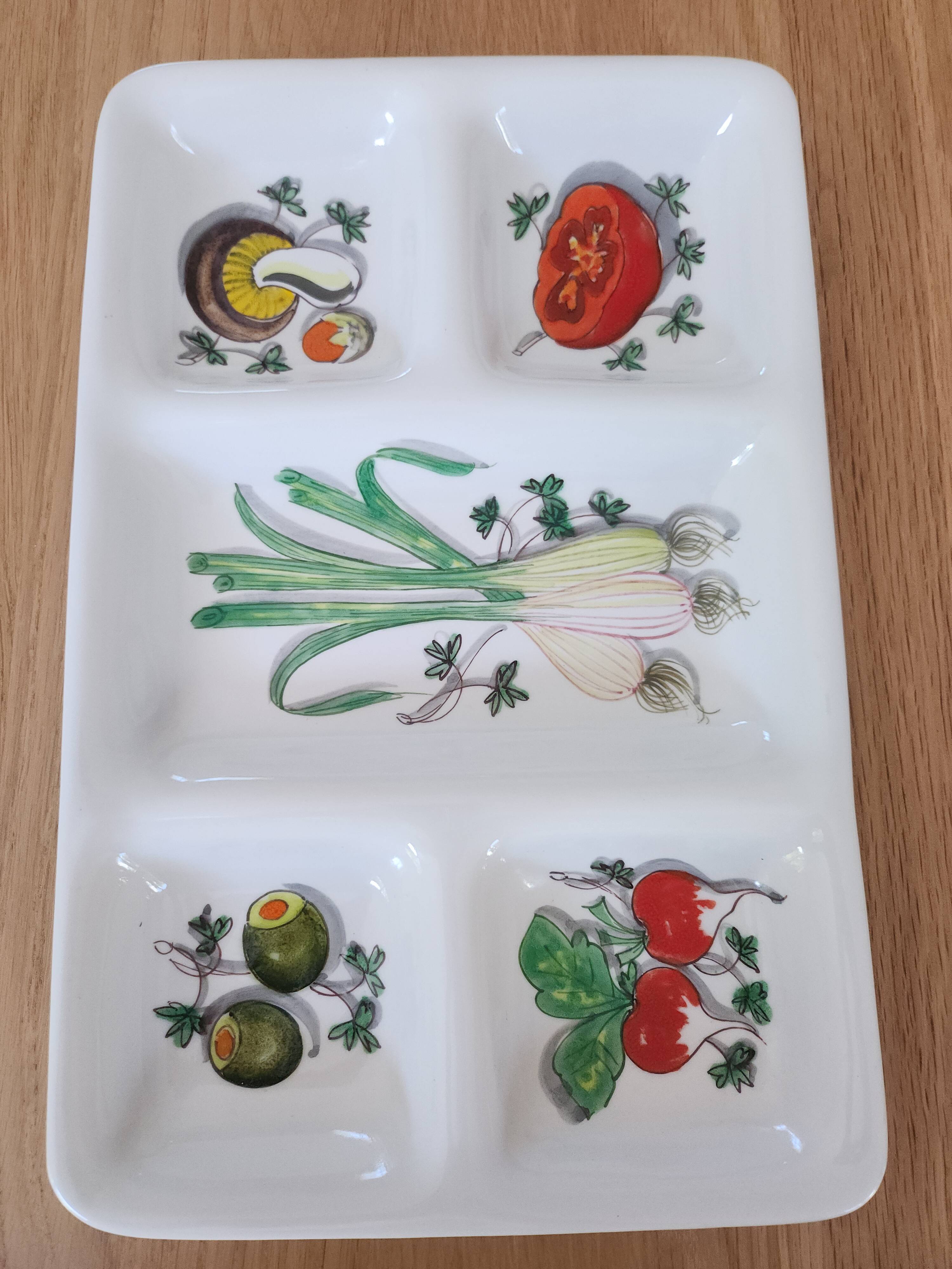 Large vintage ceramic hors d'oeuvre / antipasti platter Mancer (Italy)
