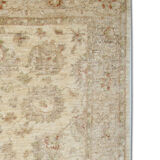 Cream Wool Rug Handmade Ziegler Carpet 83x188cm