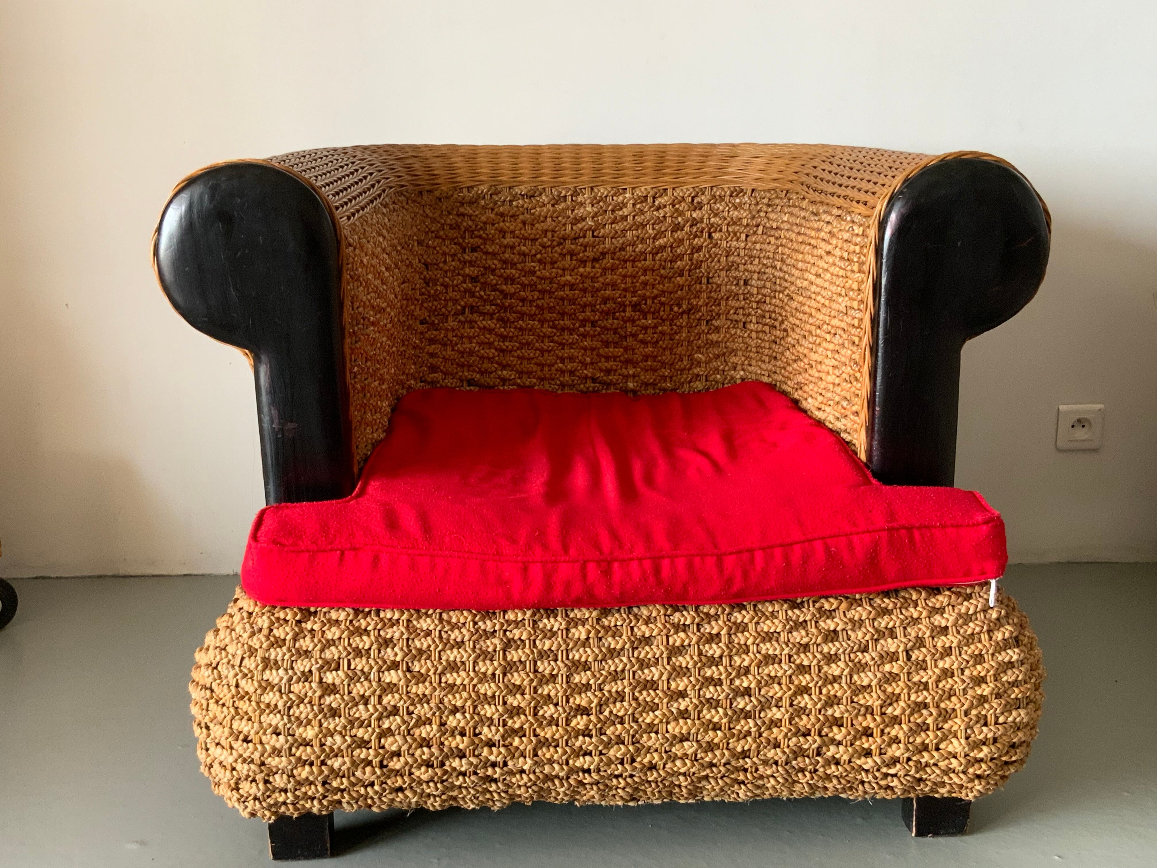 Fauteuil rotin et tressage végétal