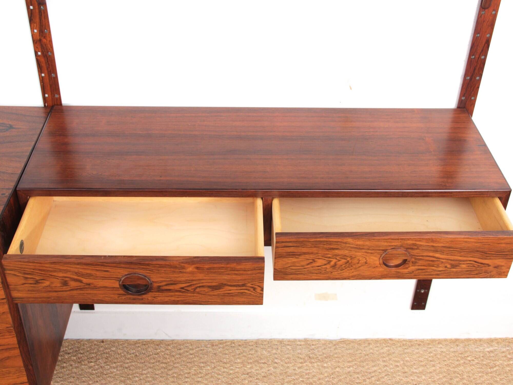 Scandinavian wall system in rosewood by Hansen & Guldborg