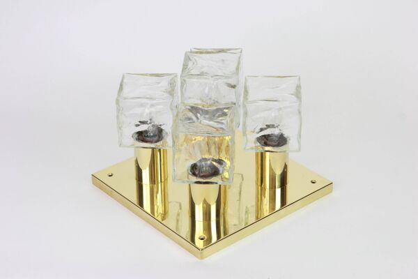 Plafonnier en glace Murano Ice par Kalmar, Autriche, années 1960
