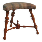 Tabouret victorien, trois pieds, tabouret rembourré, repose-pieds, vintage
