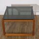 Table basse vintage scandinave en teck et verre 1970