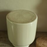 Mustard pot glazed sandstone gray cork stopper