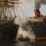 Great Seascape Painting Signed And Dated 1895