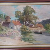 Painting - Countryside landscape - signed Paul André Eschbach