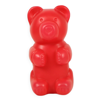 Lampe Ours Gummi Rouge Messow Années 90 Lampe de Nuit Pop Art Vintage 31cm