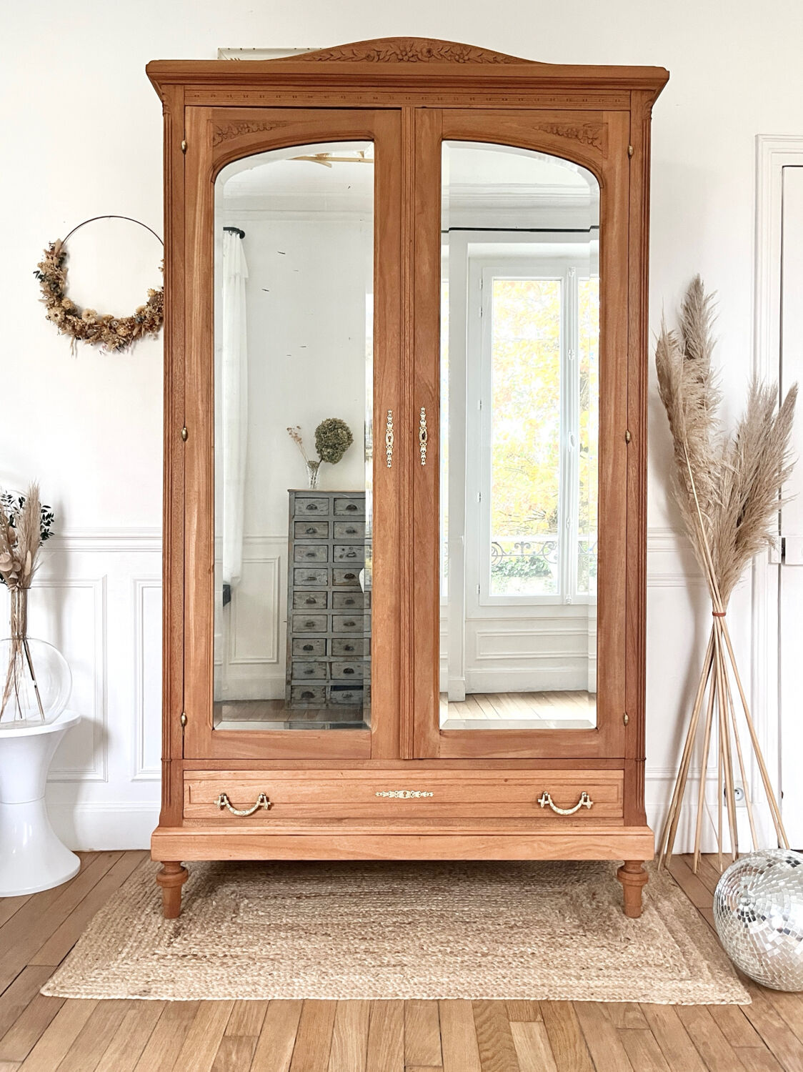 Fully restored mahogany wardrobe