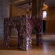 Table d'appoint en marbre Rosso Levanto