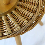 Mid-century rattan stools attributed to Jan Kalous for úluv, Czechoslovakia, 1960s, set of 3